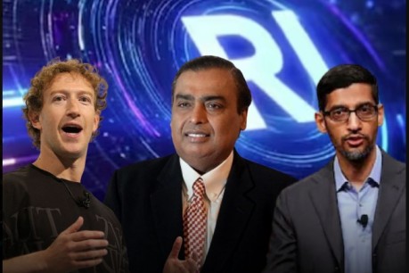 Mukesh Ambani announcing Reliance Intelligence AI unit with Google and Meta partnership