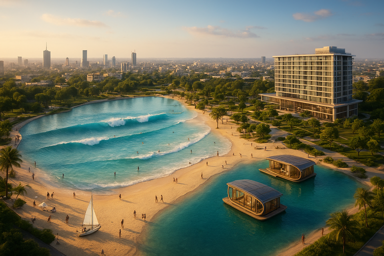 हैदराबाद के Kotwal Guda में बनने वाले India का पहला artificial beach का एरियल व्यू